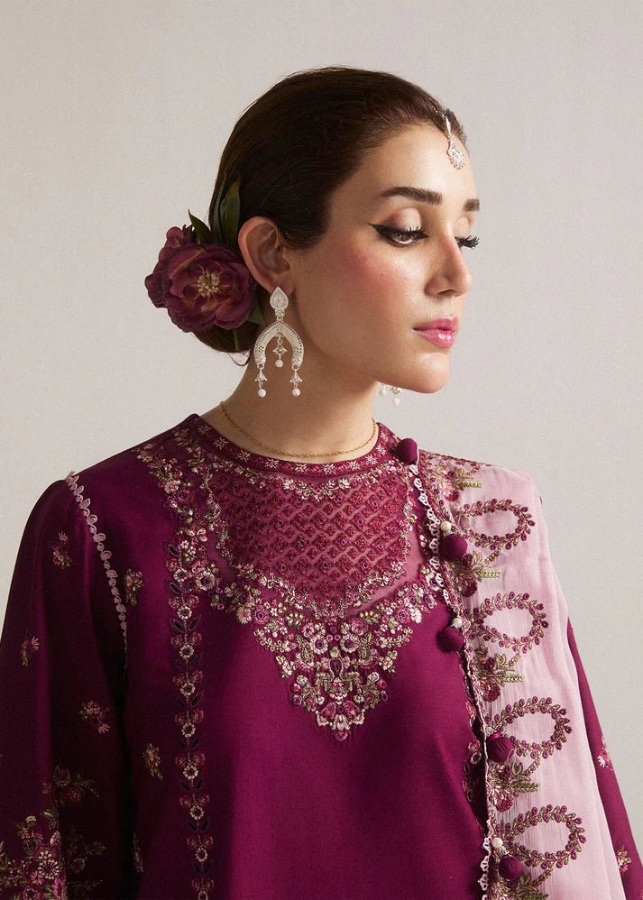 Embroidered Dhanak Unstitched 3PC Set | FS3131 - Bint Ayesha
