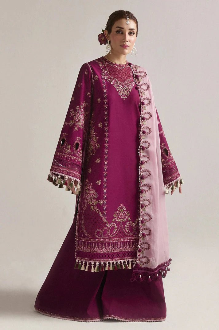 Embroidered Dhanak Unstitched 3PC Set | FS3131 - Bint Ayesha