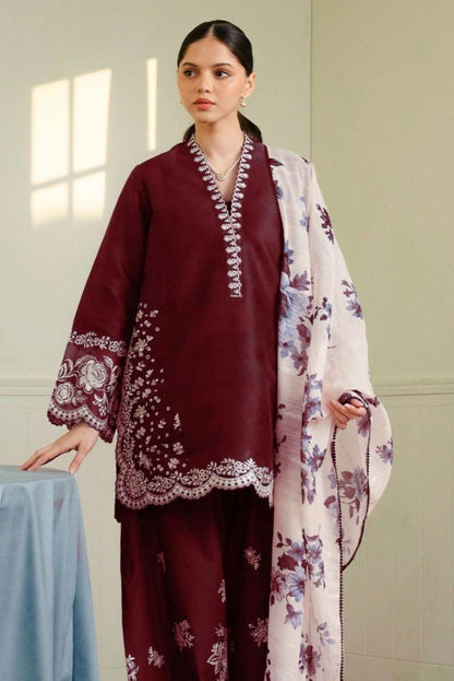 Embroidered Dhanak Unstitched 3PC Set | IIC - 3012 - Bint Ayesha