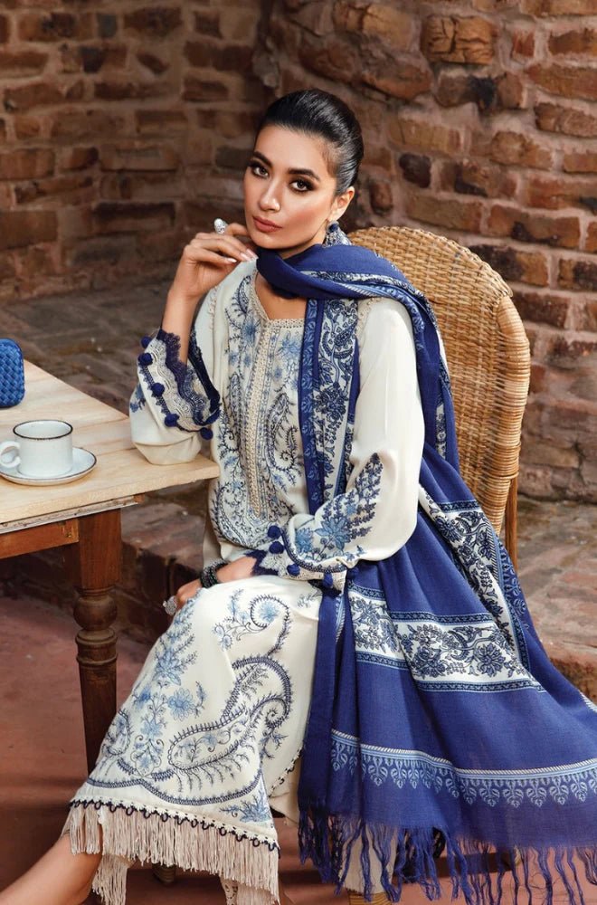 Embroidered Dhanak Unstitched 3PC Set | RJ6064 - Bint Ayesha