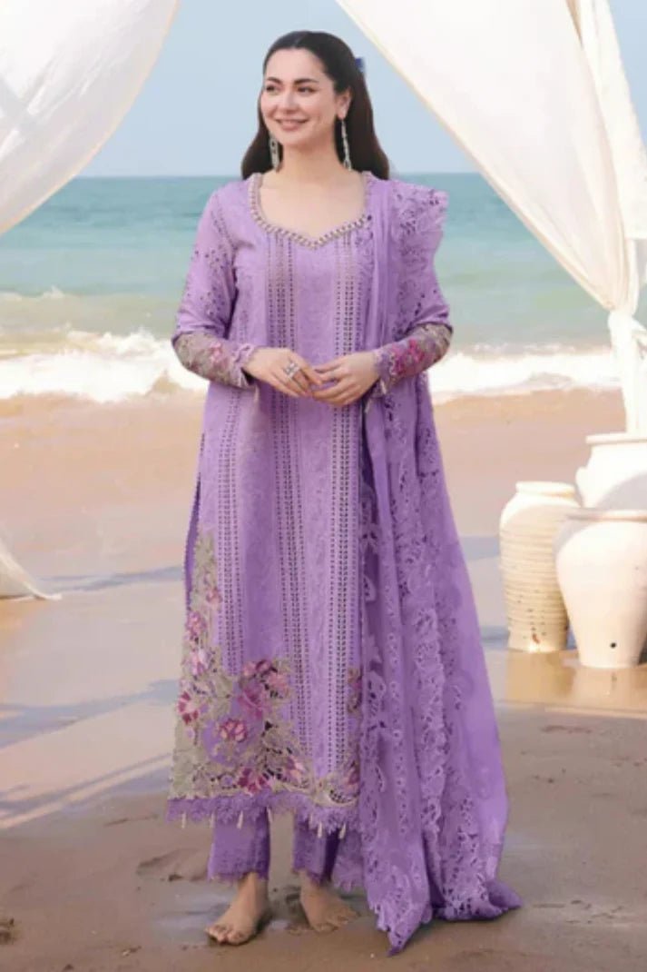 Embroidered Lawn Unstitched 3PC Set | MM1242 - Bint Ayesha