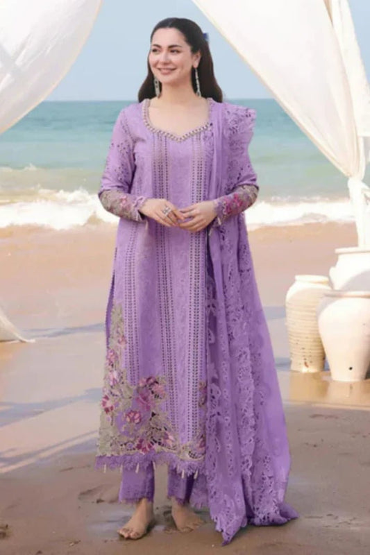 Embroidered Lawn Unstitched 3PC Set | MM1242 - Bint Ayesha